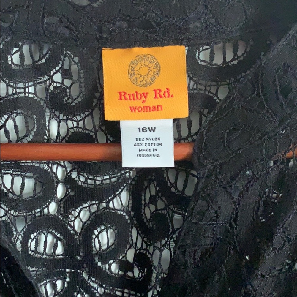 Ruby Rd black button up - Picture 2 of 4